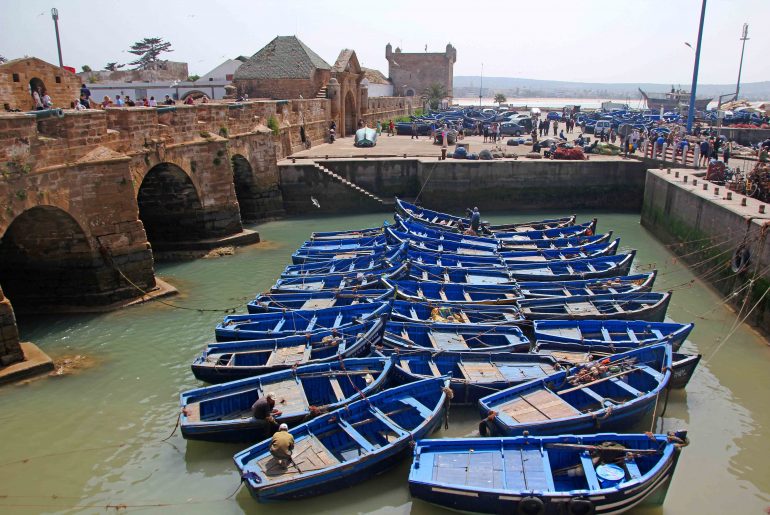 Essaouira - Borj El Barmil, blue boats