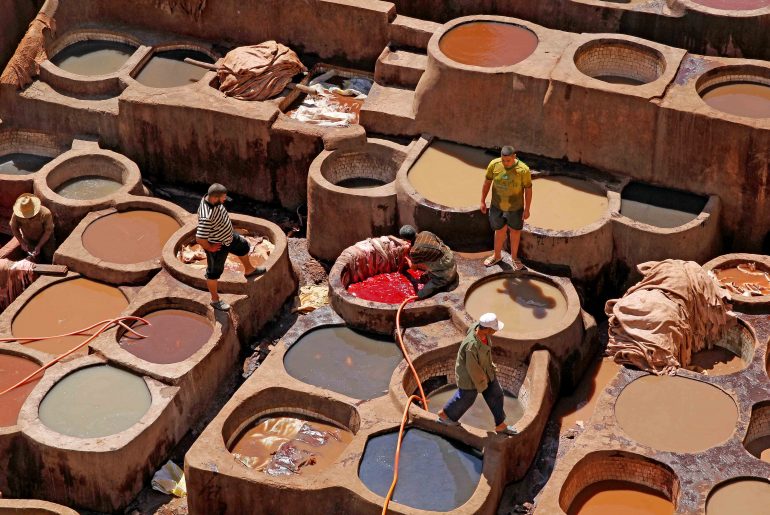 Fez - Chouwara Tanneries, Viewpoint leather shop