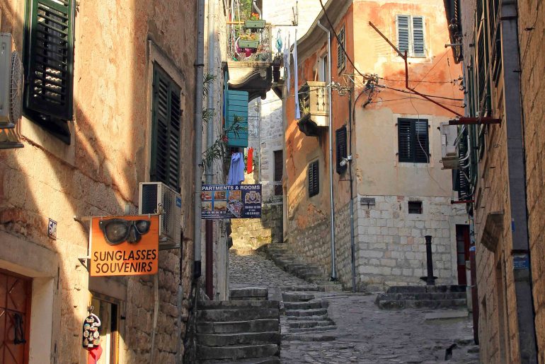 Kotor old town, side street, sights