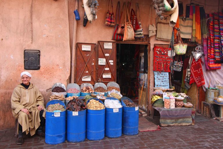medina, old town, souk, spices, marrakech, city trip, market