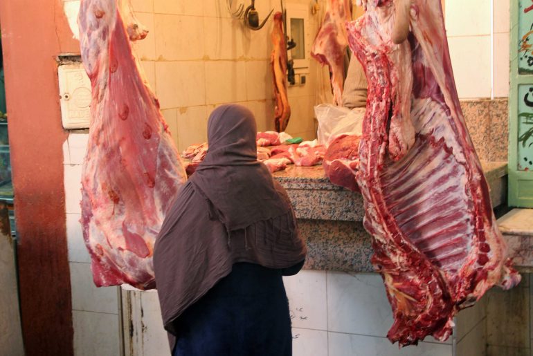 butcher, souk Marrakech, medina, market,