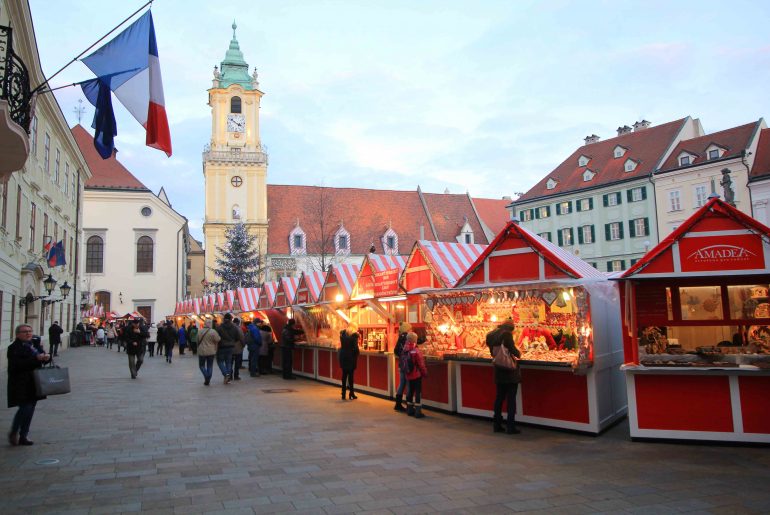 things to do in Bratislava, old town hall, christmas market, winter, mains square, tourist attraction,