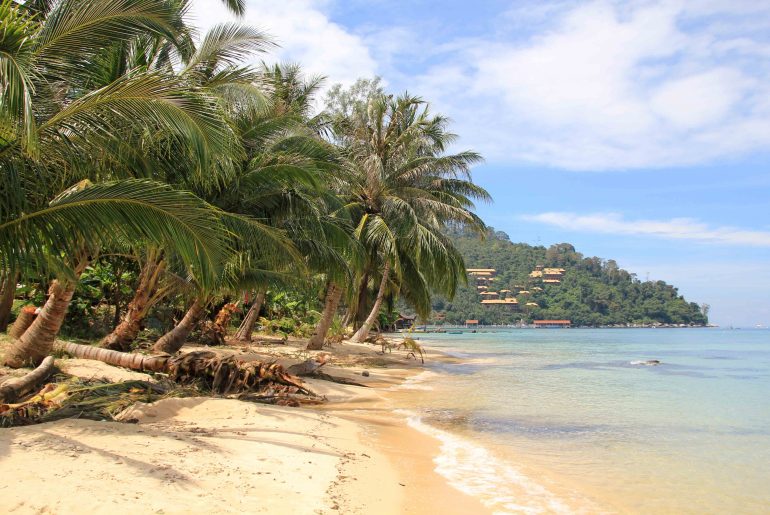 Tioman Island, beach pic, backpacker, palm trees, snorkeling, diving