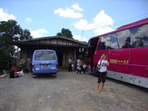 Road to Kinabatangan River, Borneo backpacking, sabah