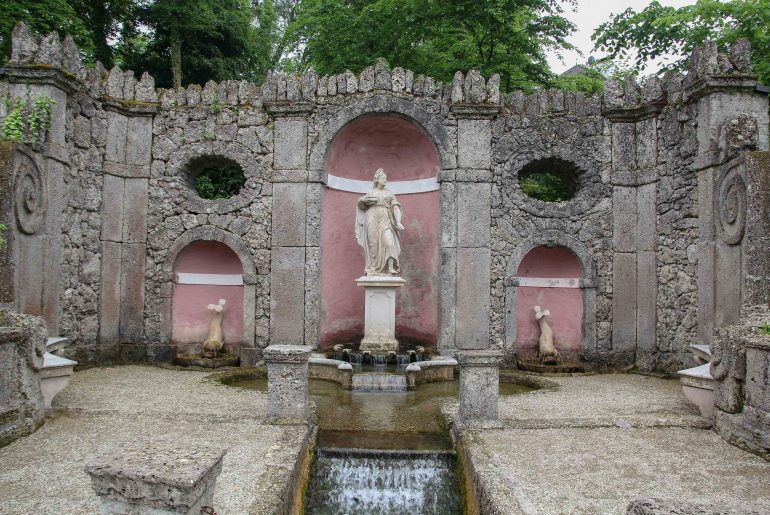 Salzburg, Trick Fountain, Wasserspiele, sight, tourist attraction, Austria