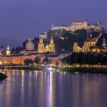 Müllnersteg, Salzburg at Night, Austria