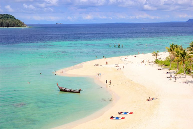 Sunrise Beach, Sandbank, Thailand Inselhopping, Krabi nach Koh Lipe,