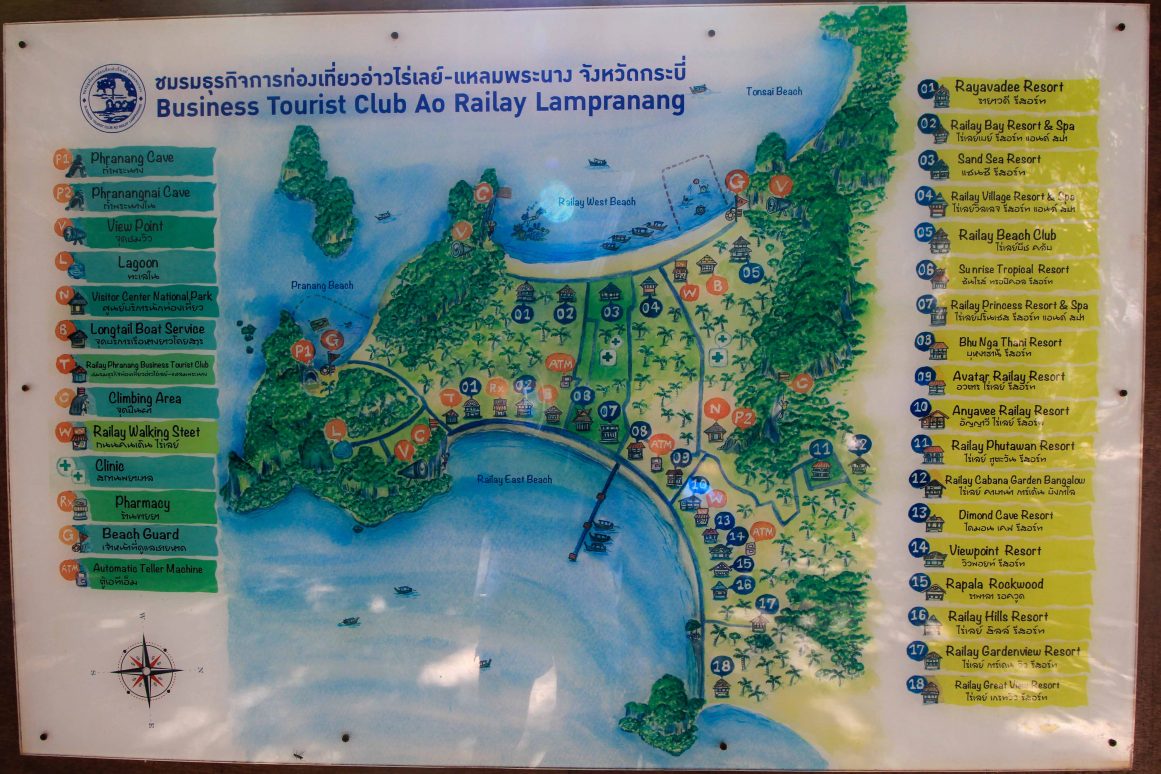 Phra Nang Beach & Railay Beach - Map