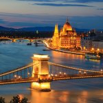 Budapest bei Nacht, Kettenbrücke, Parlament, Sehenswürdigkeiten