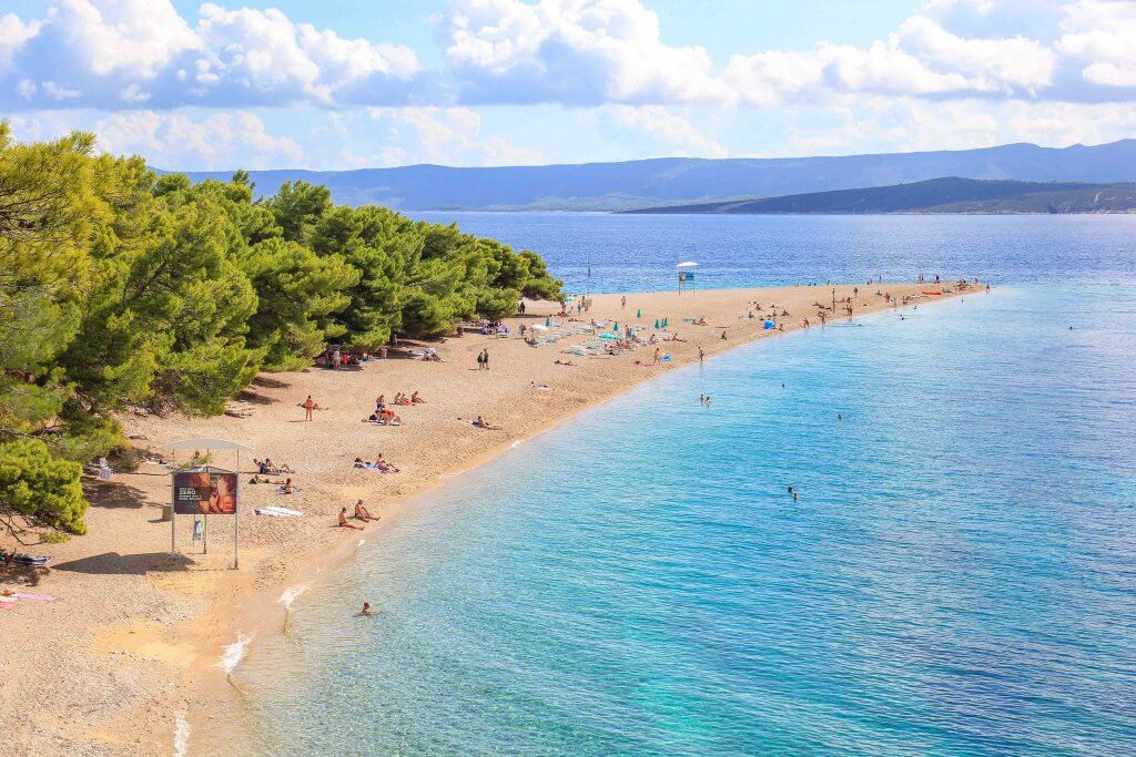 Strand Zlatni Rat, Goldenes Horn, Strände in Bol, Kroatien