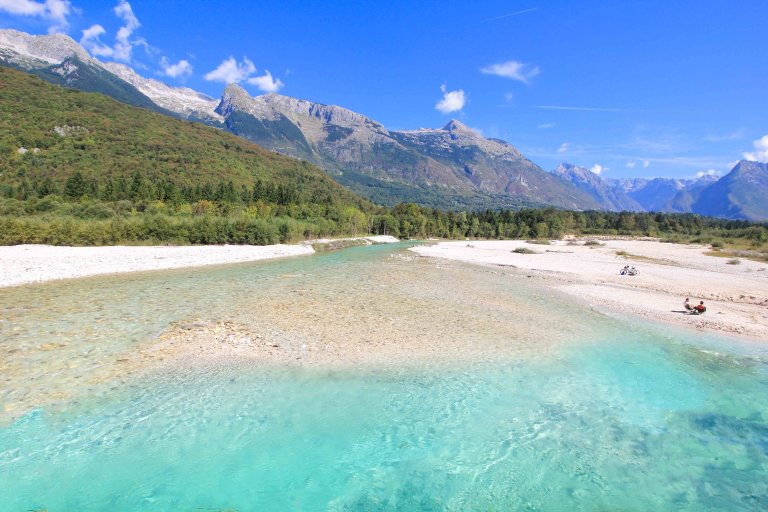 Soca Tal in Bovec, Slowenien