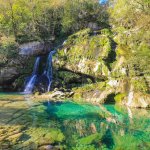 Virje Wasserfall, Bovec, Soca Tal, Slowenien