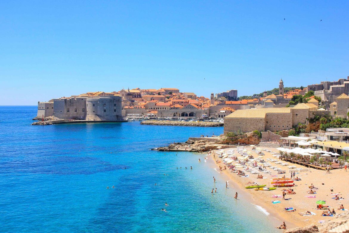 Plage de Banje Beach, Dubrovnik, Croatie