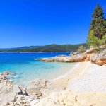 Strand Sveti Andrea, Rabac, Istrien, Kroatien