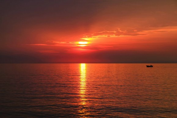 Umag Kroatien - Strand Savudrija - Sonnenuntergang @Jürgen Reichenpfader