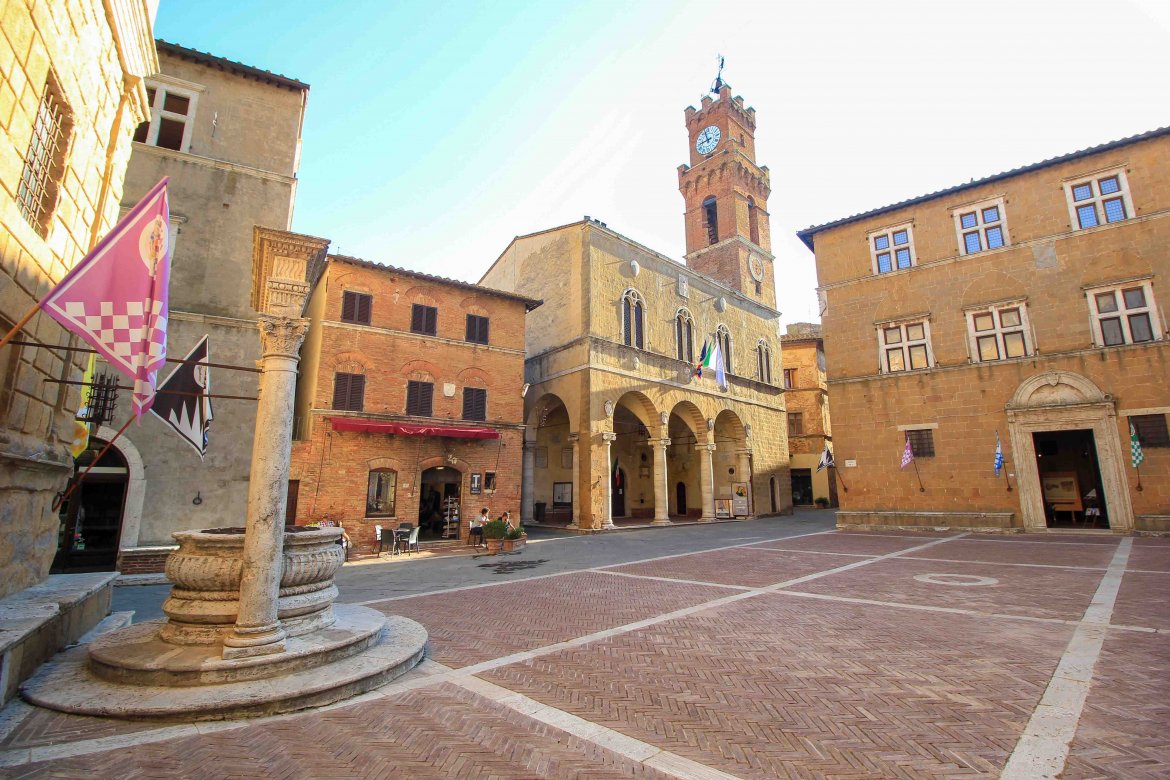 Pienza, Piazzo Pio II, Toscane, Italie