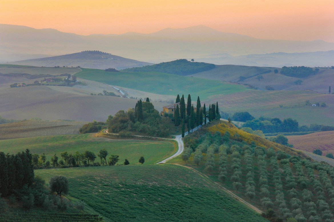 Val d'Orcia, Podere Belvedere, Toscane, Italie