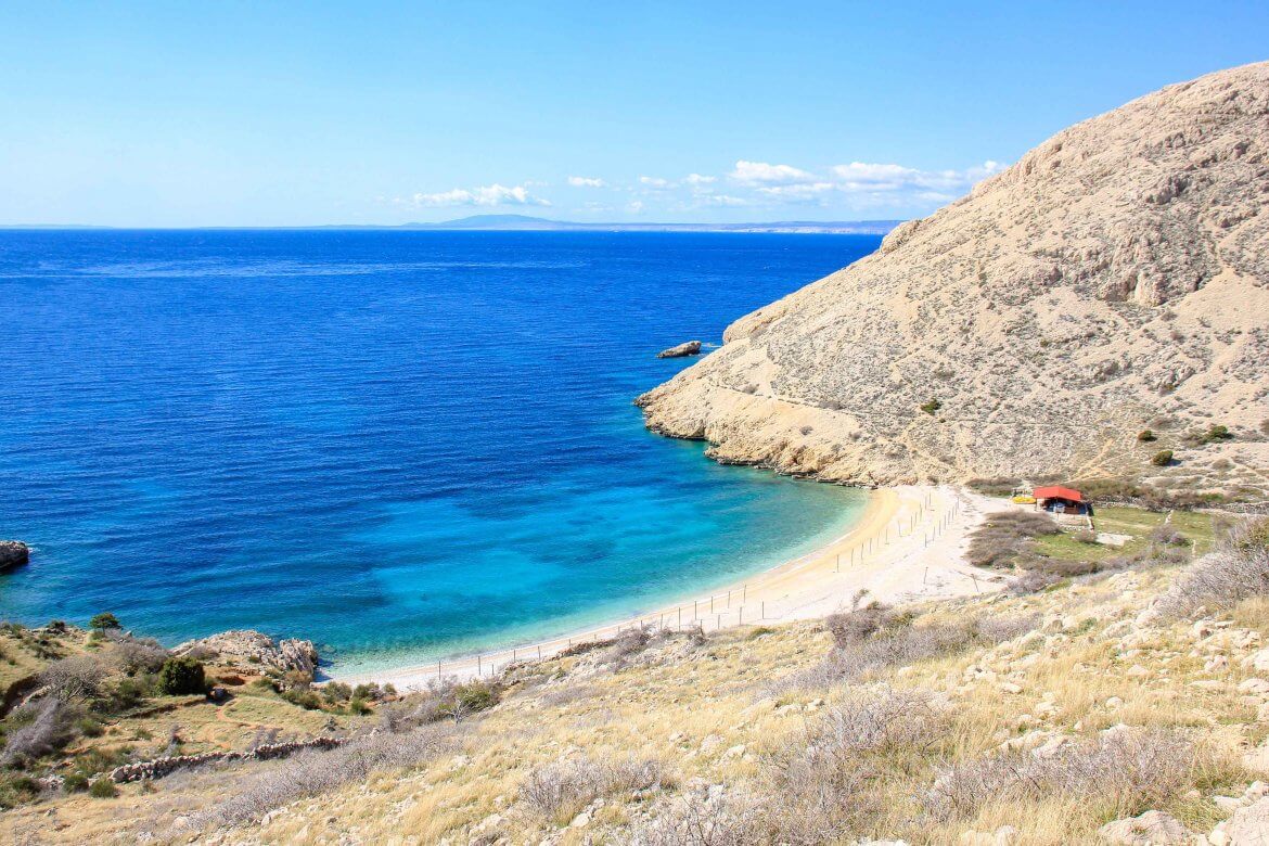 Beach Oprna Bay, Stara Baska, Krk Island, Croatia