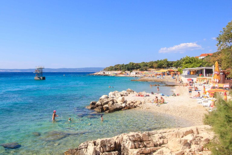 Beach Lisanj, Plaza Novi, Novi Vinodolski, Croatia