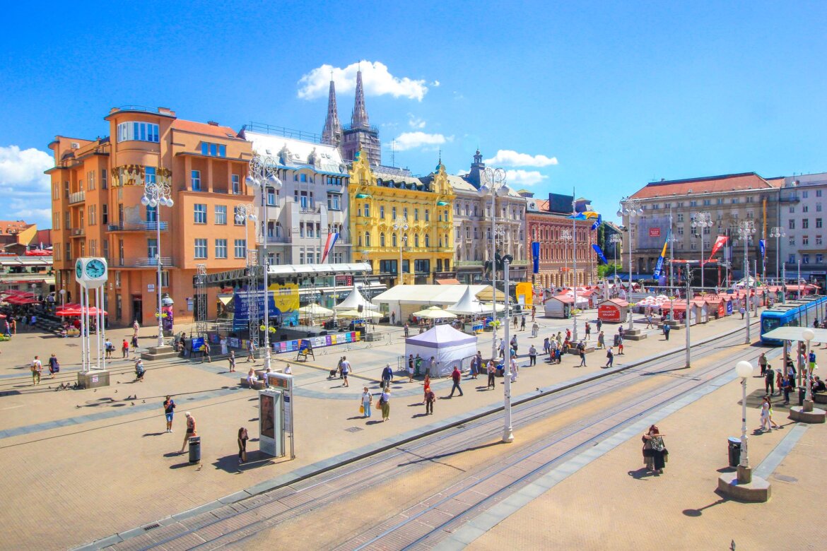 Zagreb, Kroatien, Hauptplatz Ban Jelačić