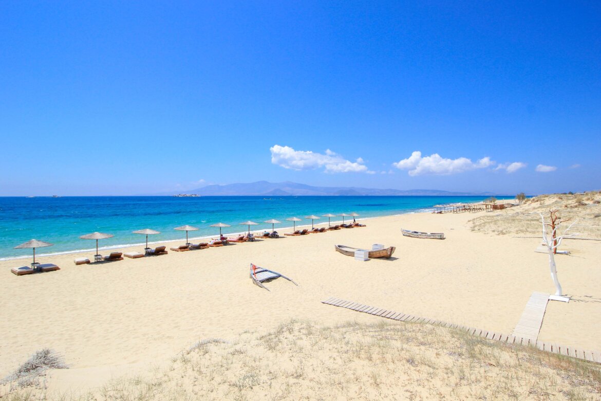 Strand Plaka Beach, Naxos, Griechenland