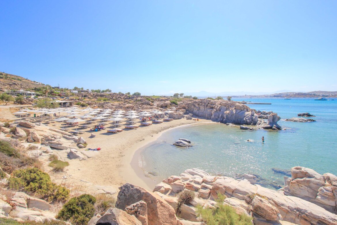 Strand Kolimbithres, Paros, Griechenland