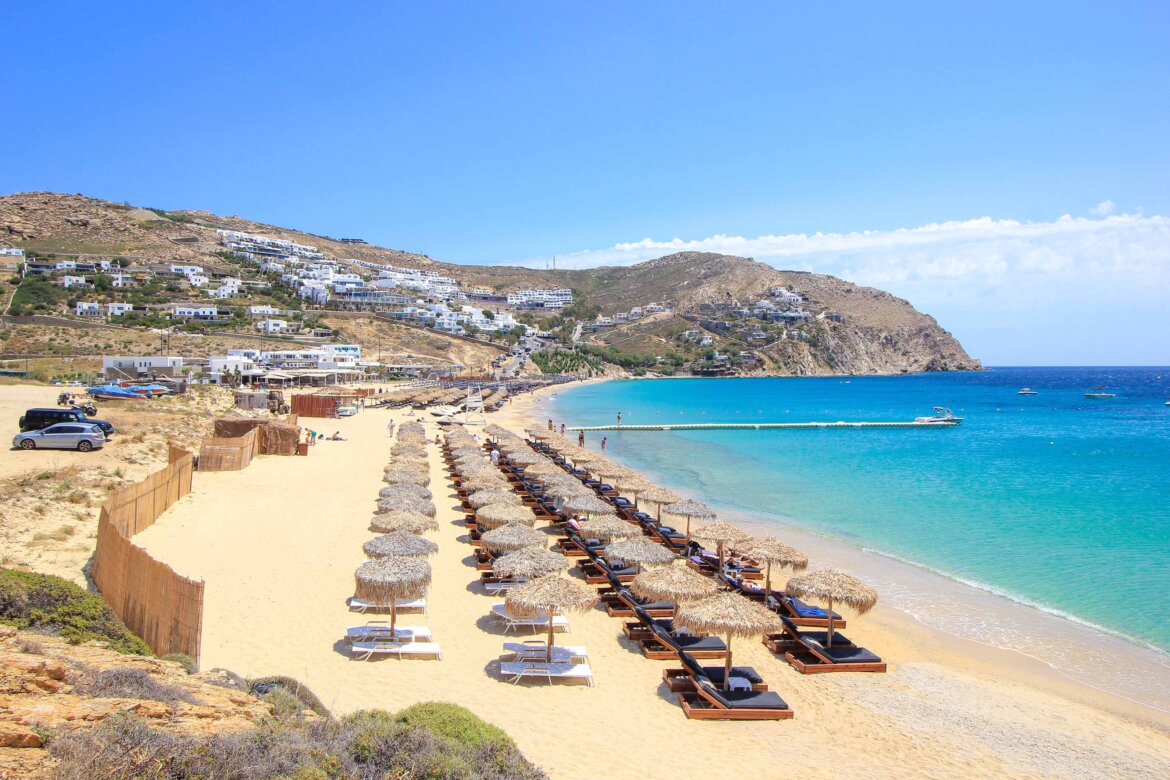 Elia Beach, Mykonos, Griechenland