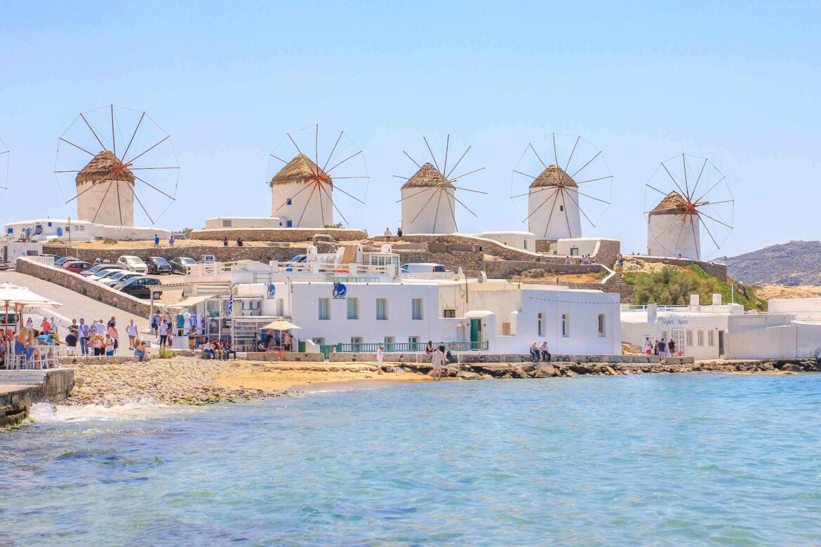 Windmühlen, Mykonos, Griechenland